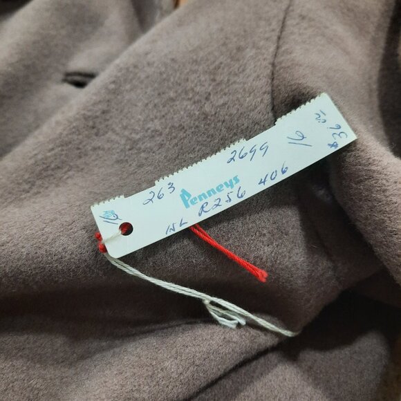Vtg 50s wool long mauve coat - NWT - Picture 7 of 14